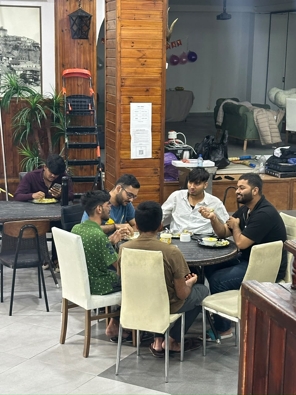 Indian dining and meal service at GRU Hostel